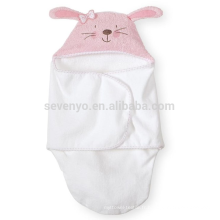 Rabbit Pattern - Serviette de bain à capuche 100% coton biologique avec intérieur en tissu éponge de qualité supérieure, parfait pour bébé et tout-petit, très grande taille